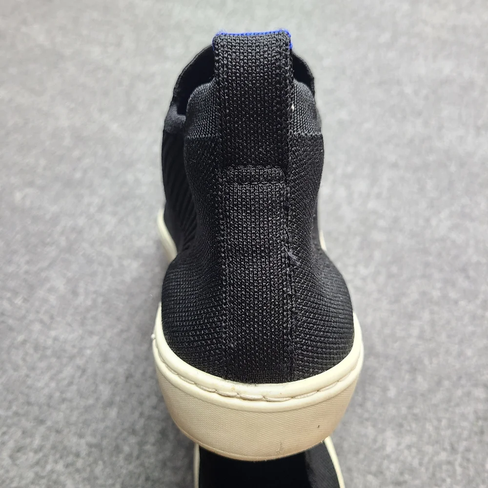 Rothy’s Slip On Sneakers Womens 8.5 Black Knit Blue Insole Casual Shoes